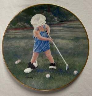 Princeton Gallery Daddy's Caddie Collector Plate by Barbara Shipman Little Grown